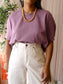 Essentiel Antwerp oversized cotton & silk etic tee mauve lilac
