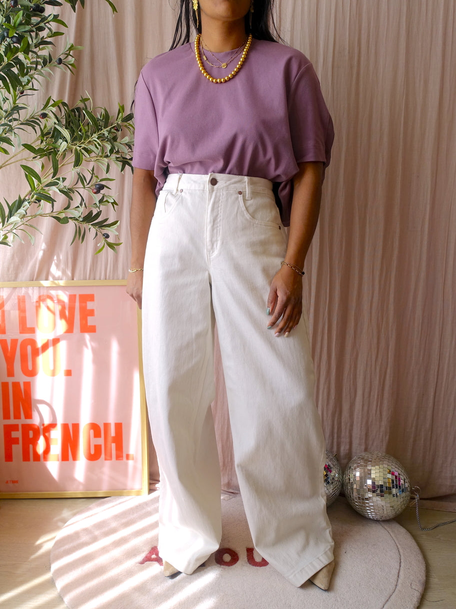 Essentiel Antwerp oversized cotton & silk etic tee mauve lilac