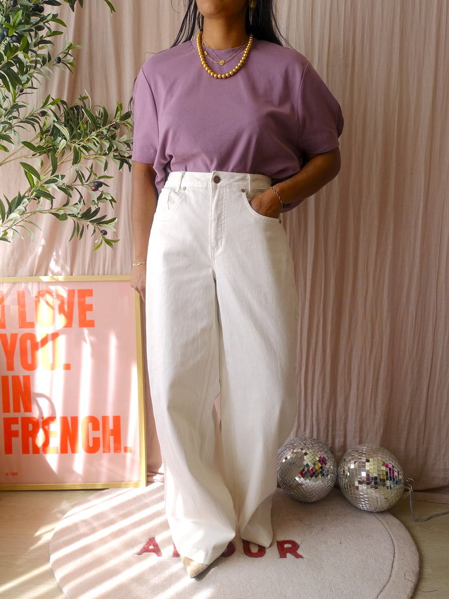 Essentiel Antwerp oversized cotton & silk etic tee mauve lilac