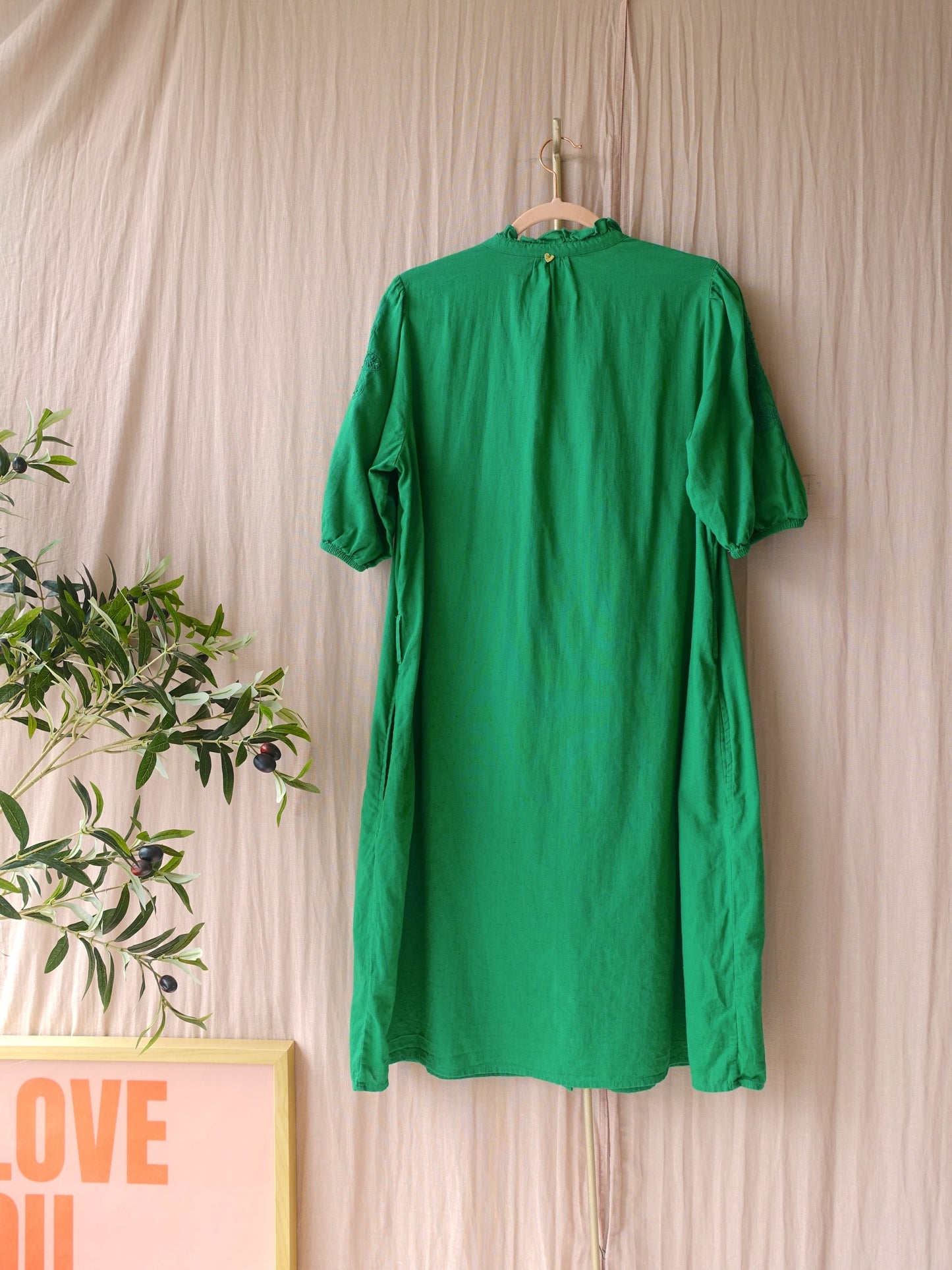 Fabienne Chapot george bio cottonmix jurk court green