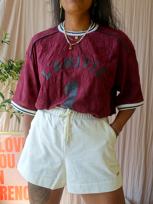 Haute L'Amitié lace football tee amarone