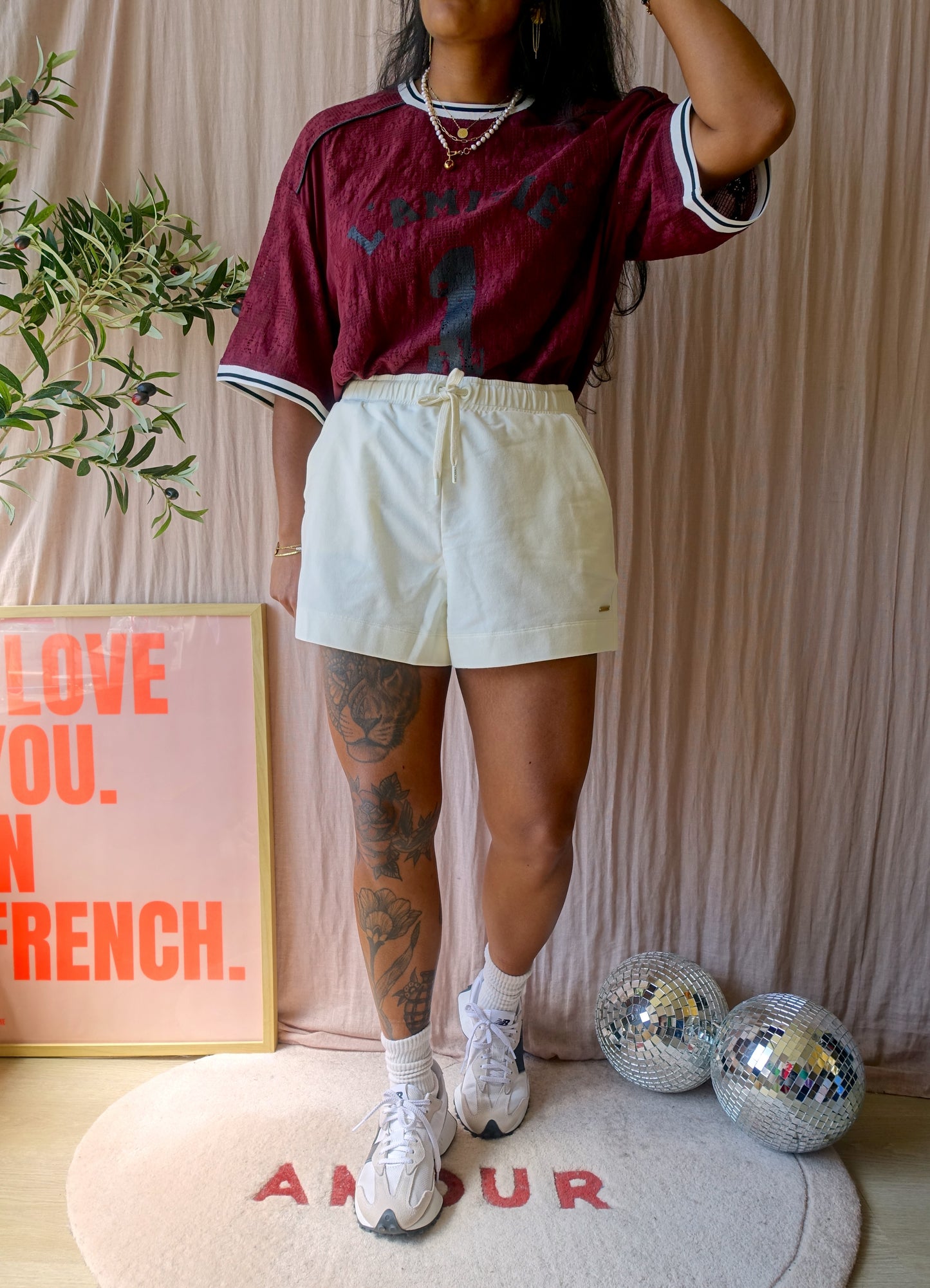 Haute L'Amitié lace football tee amarone