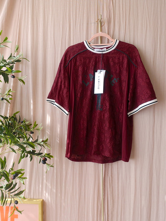 Haute L'Amitié lace football tee amarone