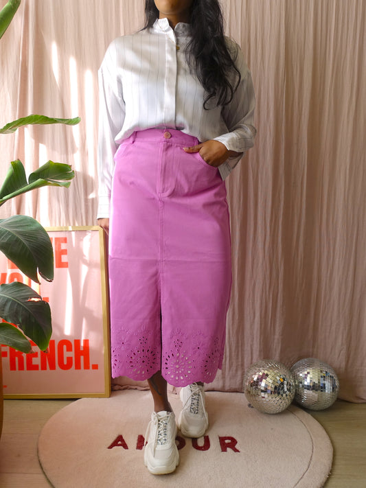 Scotch & Soda organic cotton broderie midi rok orchid