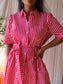 Maeve x Anthropologie poplin striped jurk rood / wit