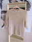 Nukus kitty woolmix knit pullover latte beige