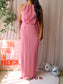Samsøe Samsøe Willow lace back maxi jurk rosa