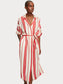 Scotch & Soda satin striped jurk ecru / scarlet
