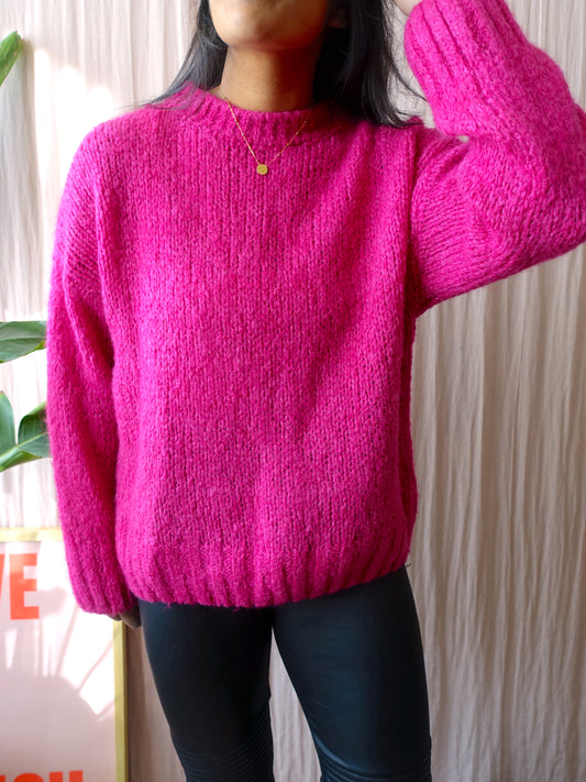 Sissy-Boy oversized wool knit fuchsia