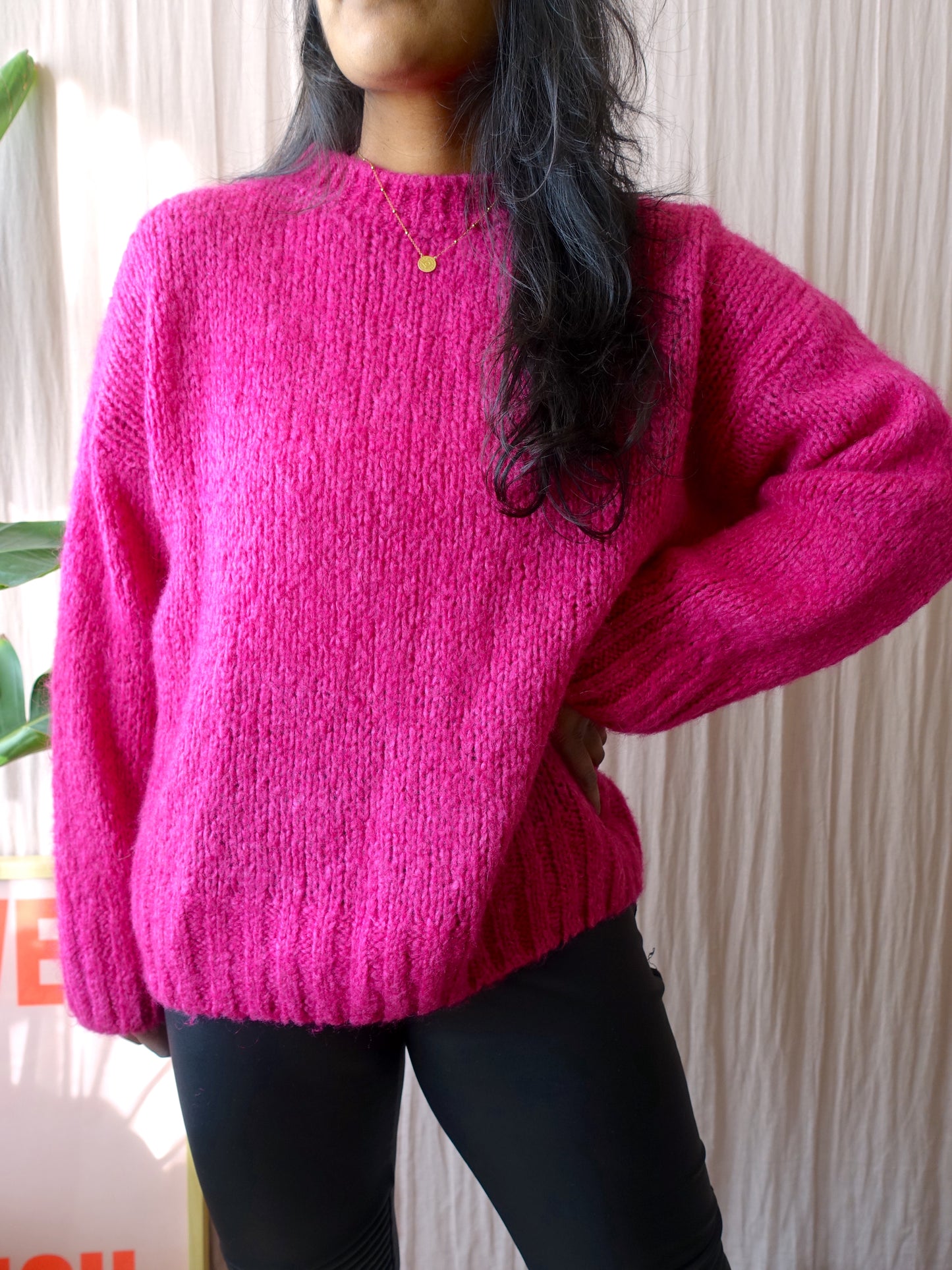 Sissy-Boy oversized wool knit fuchsia