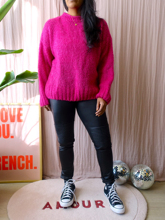 Sissy-Boy oversized wool knit fuchsia