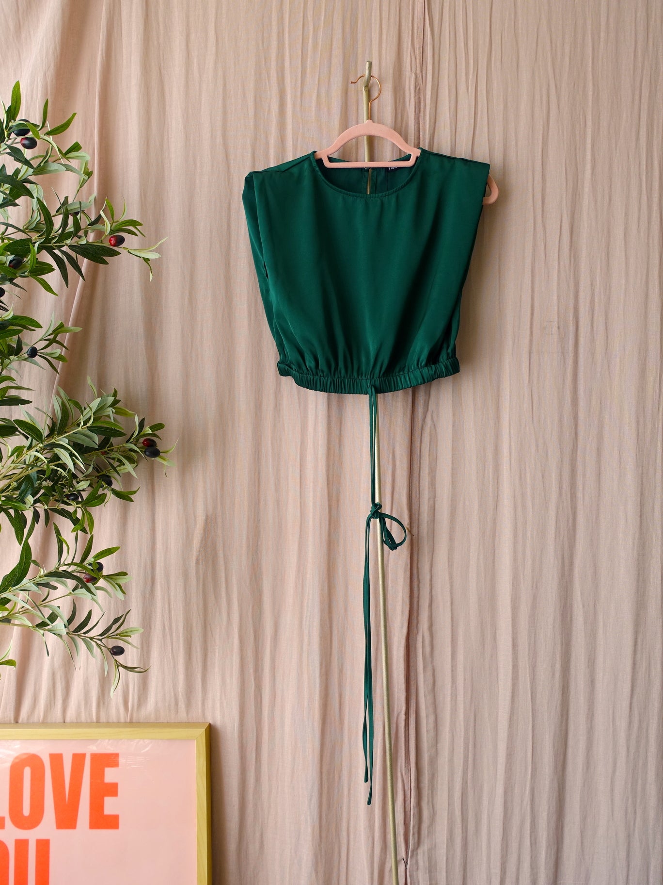 Garota satin co-ord set emerald
