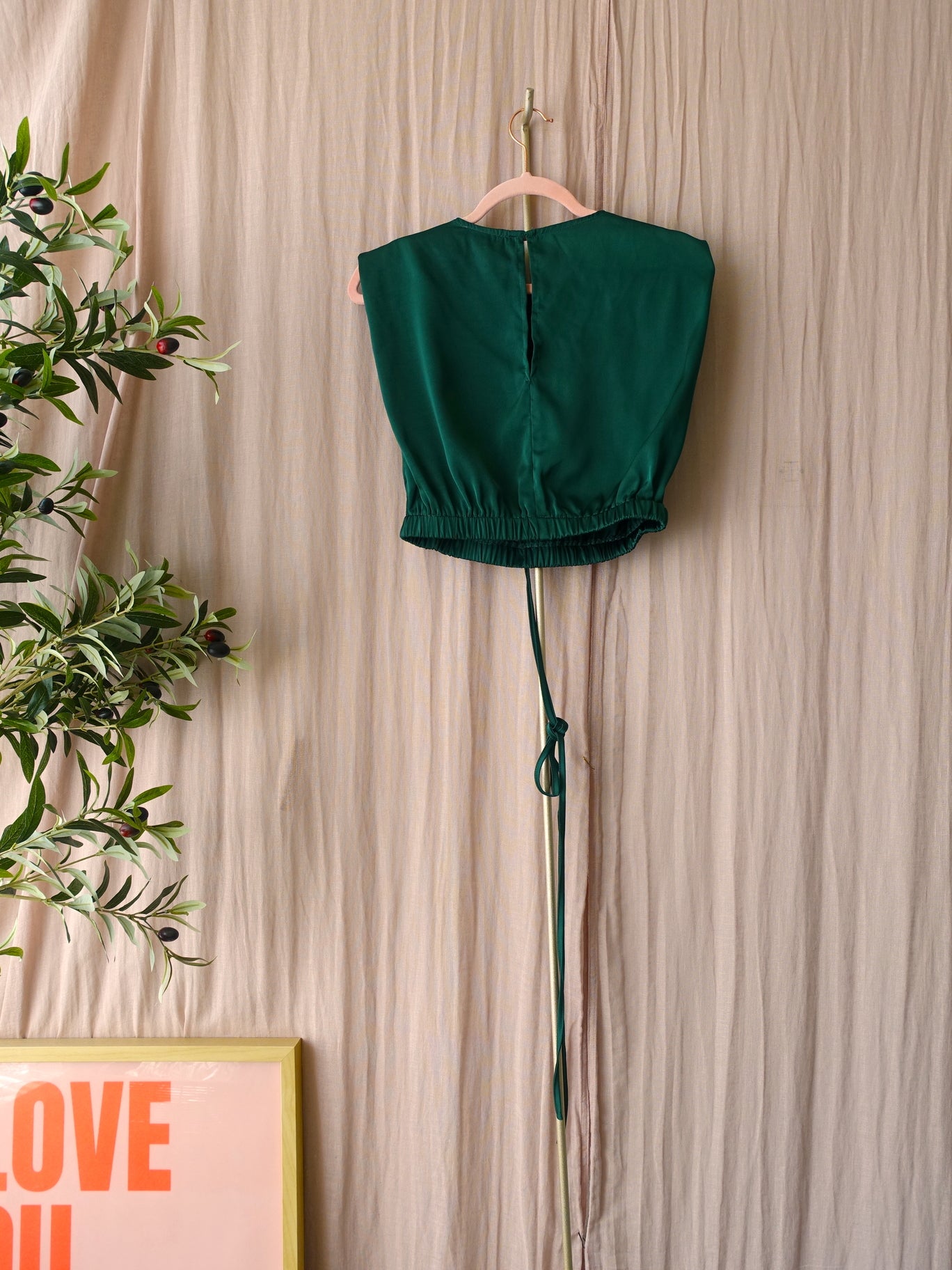 Garota satin co-ord set emerald