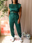 Garota satin co-ord set emerald