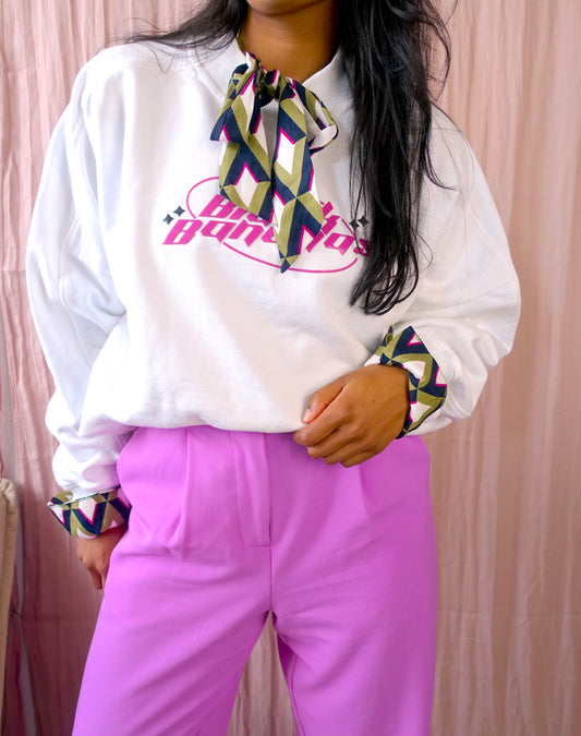 Black Bananas oversized sweater white pink