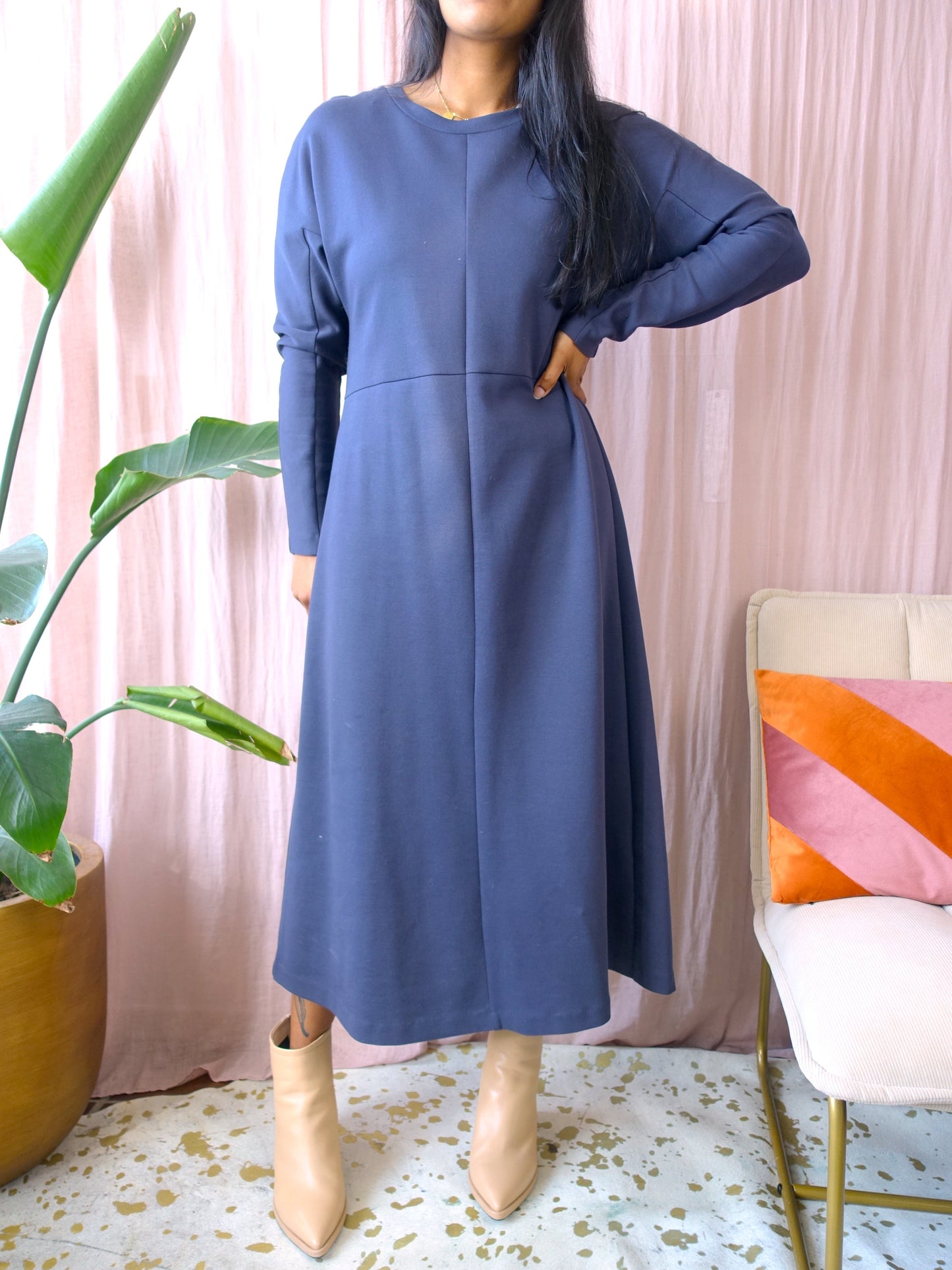 COS soft sweater dress old blue