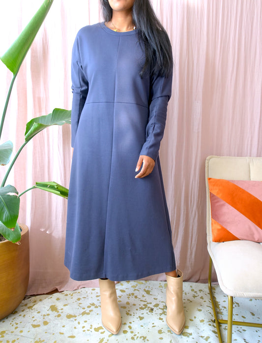 COS soft sweater dress old blue