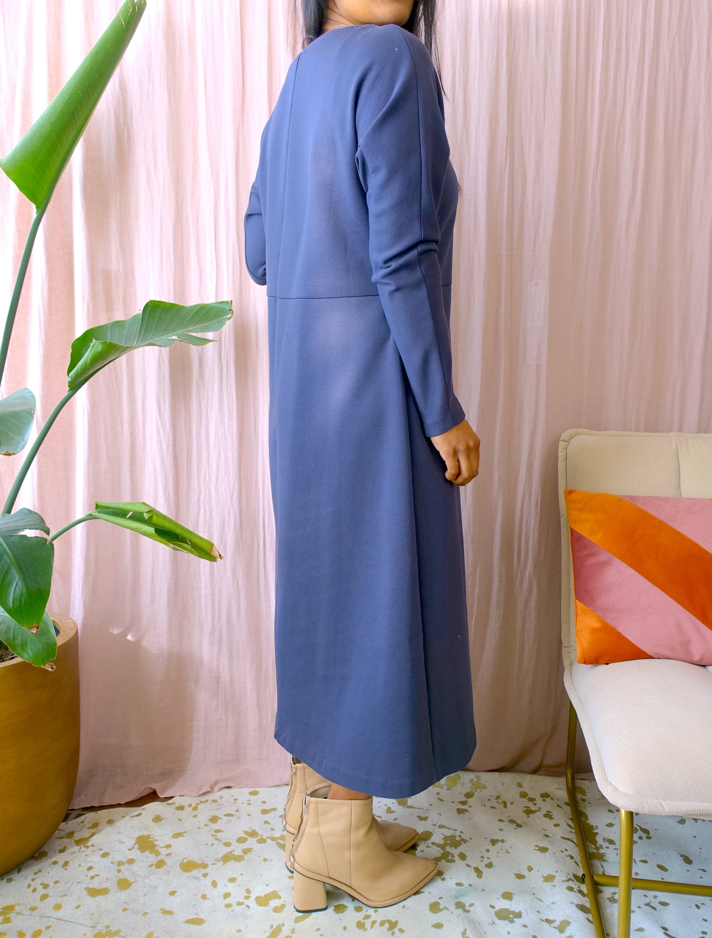 COS soft sweater dress old blue
