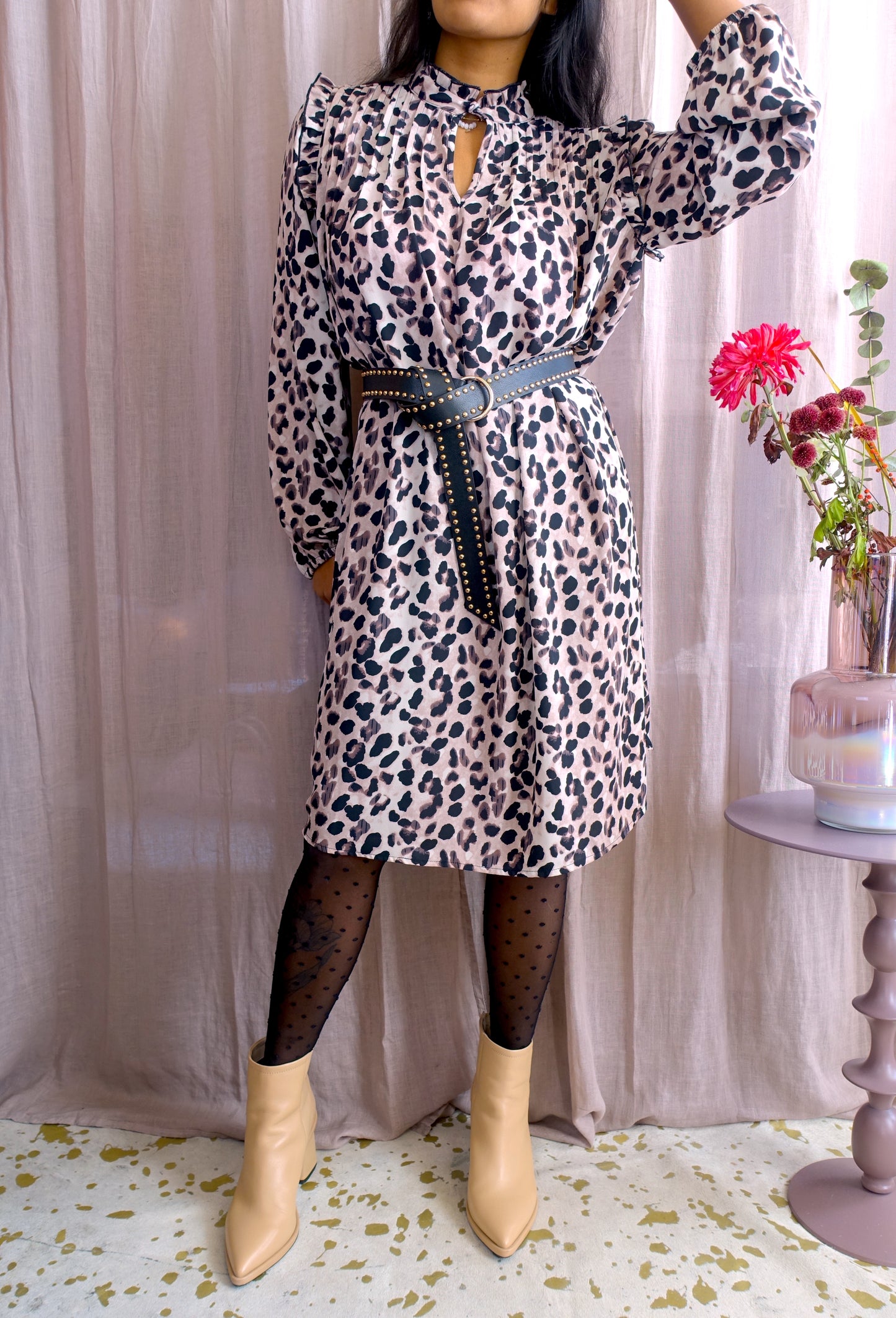 Dochter opmerking Heel veel goeds Sisters Point leopard ruches jurk – Pindawerk