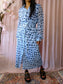 Desoto tie dye maxi jurk lichtblauw / grijs