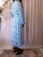 Desoto tie dye maxi jurk lichtblauw / grijs