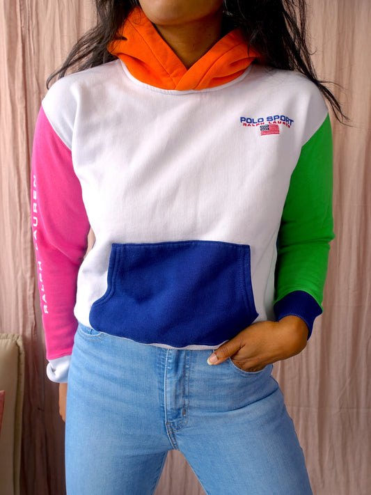 Ralph Lauren vintage polo hoodie colourblock