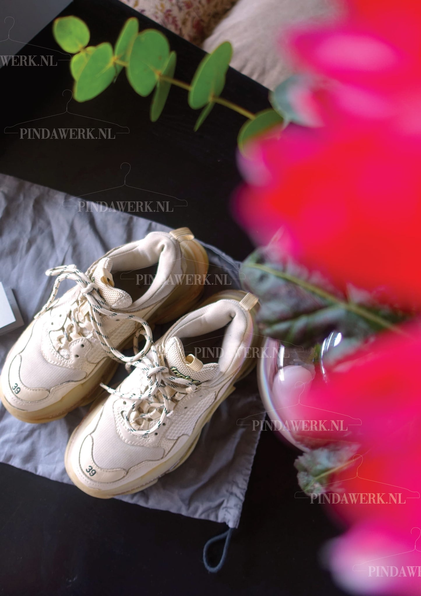 Balenciaga Triple S clear sole honeycomb / mesh offwhite