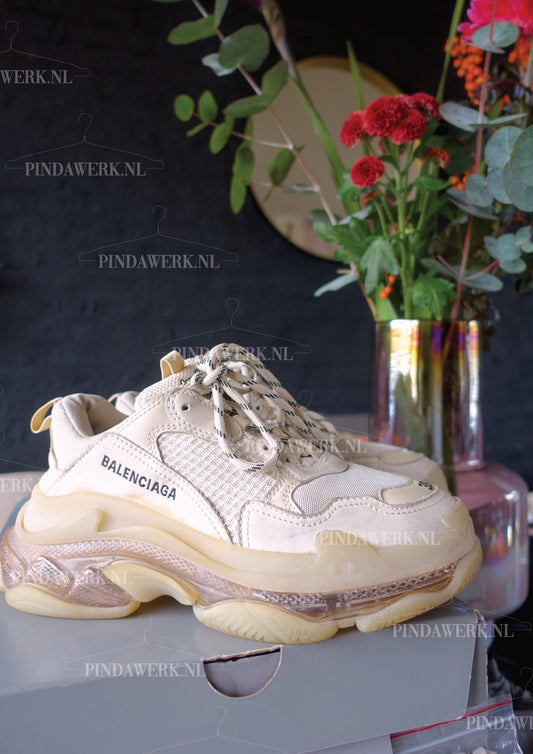 Balenciaga Triple S clear sole honeycomb / mesh offwhite